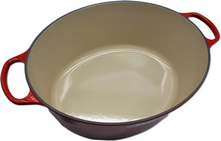 Rostierë ovale, Le Creuset, Signature 40 cm (21178400602430), gize e smaltuar, e kuqe cherry