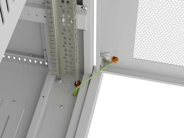 Kabinet rack LANBERG 19" 15U 600x600, në këmbë, derë e perforuar, gri