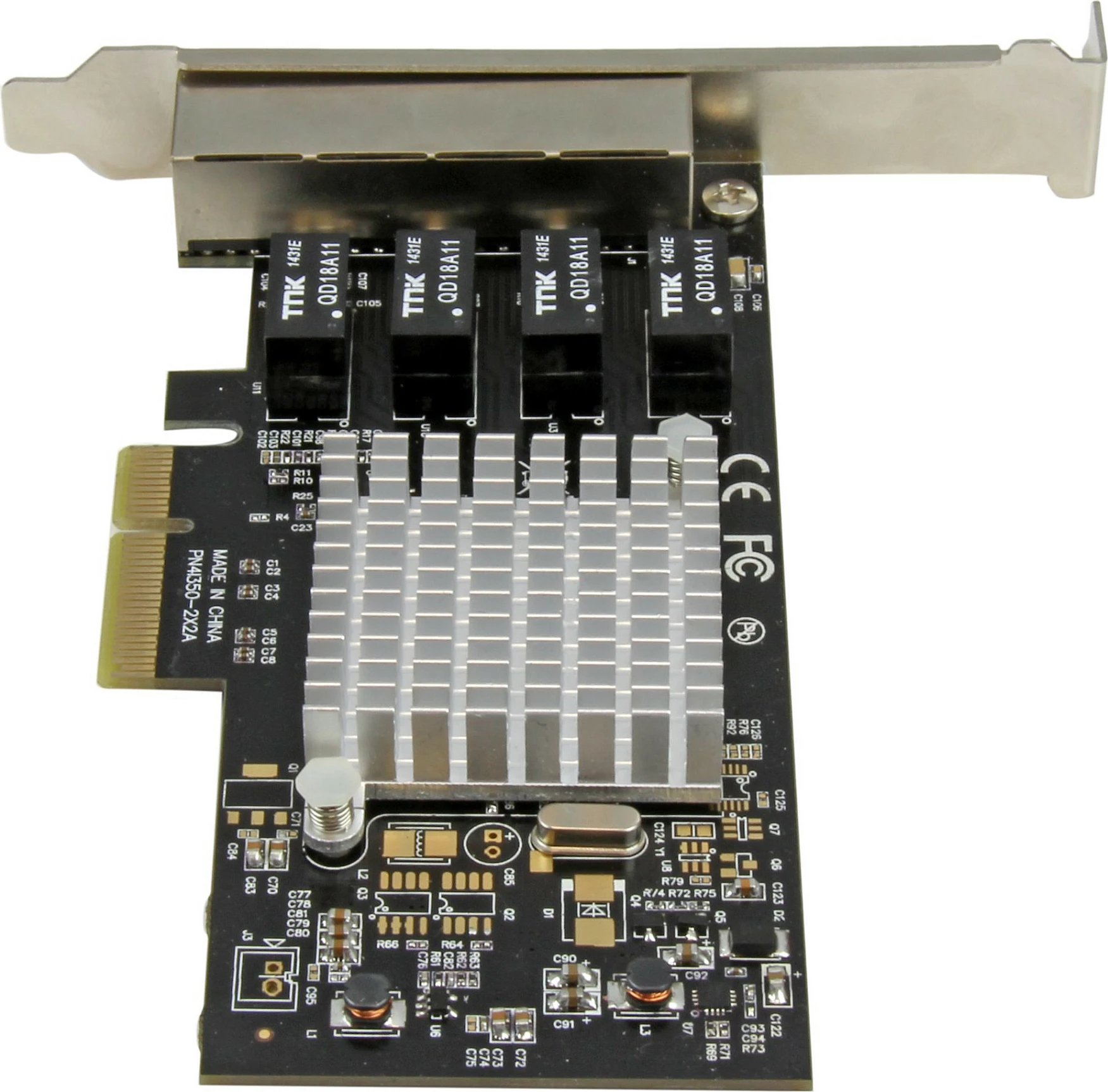 Kartelë rrjeti StarTech ST4000SPEXI, PCIe, 4x Gigabit RJ-45, Intel I350-AM4, e brendshme, e zezë/metalike