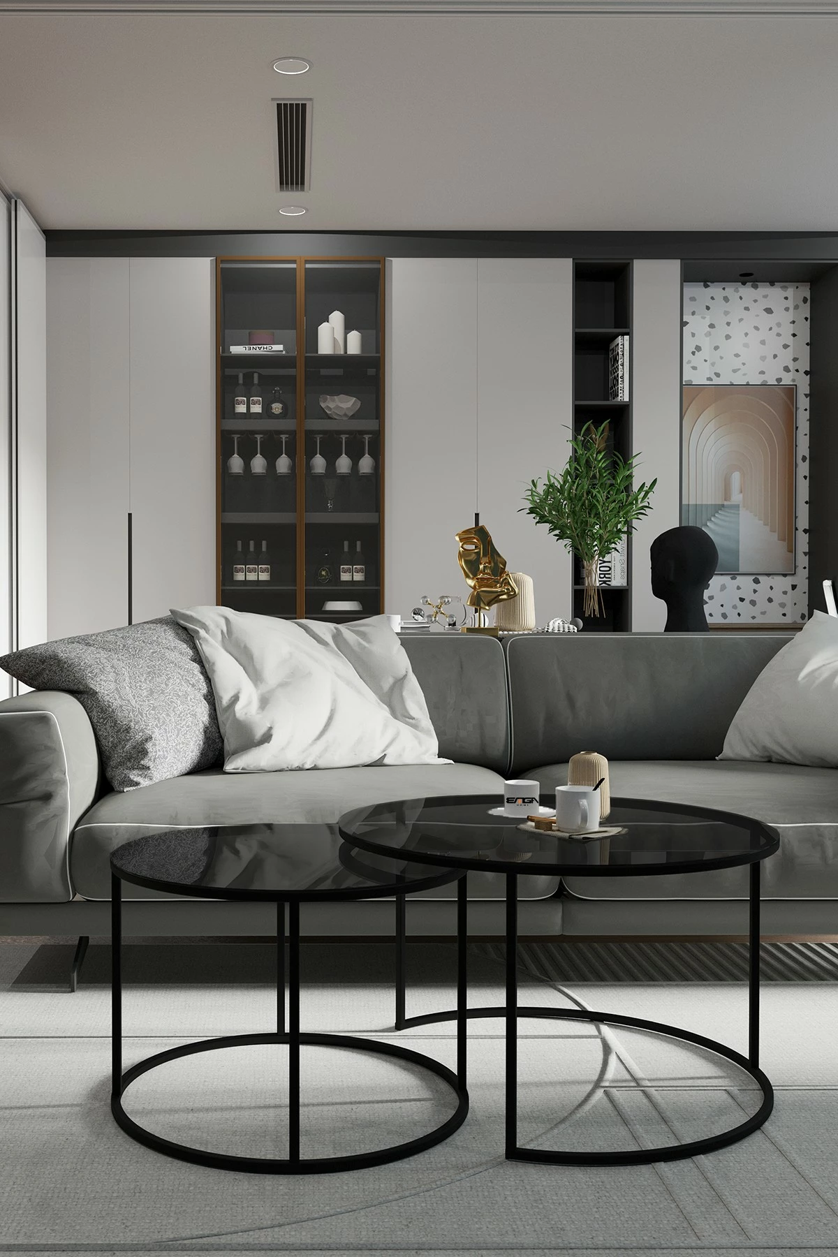 Tavolinë kafeje Skye Decor, Kyoto, ngjyrë fume