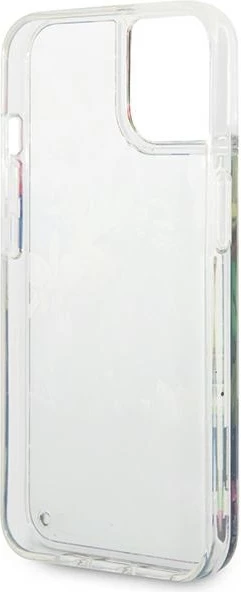 Mbështjellës Guess Flower Liquid Glitter për iPhone 14 Plus 6.7", kaltër
