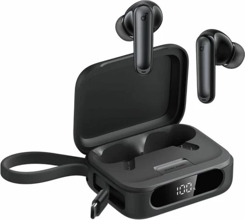 Kufje wireless Anker Soundcore P41i Standard, ANC, kasë karikimi 3000 mAh me power bank 10 W dhe mbajtëse telefoni, Bluetooth 5.4, e zezë (pa adapter Lightning)