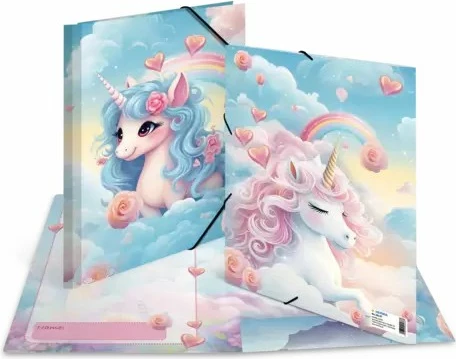 Dosje elastike HERMA Happy Unicorns, A4, karton, shumëngjyrëshe