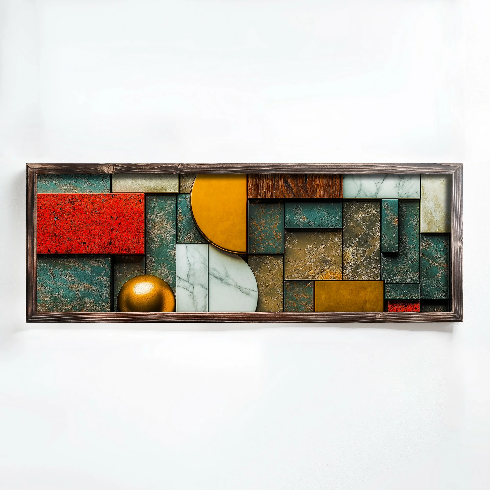 Pikturë dekorative me kornizë MDF, Wallity, EMR010, shumëngjyrëshe, 40x120x3.5cm