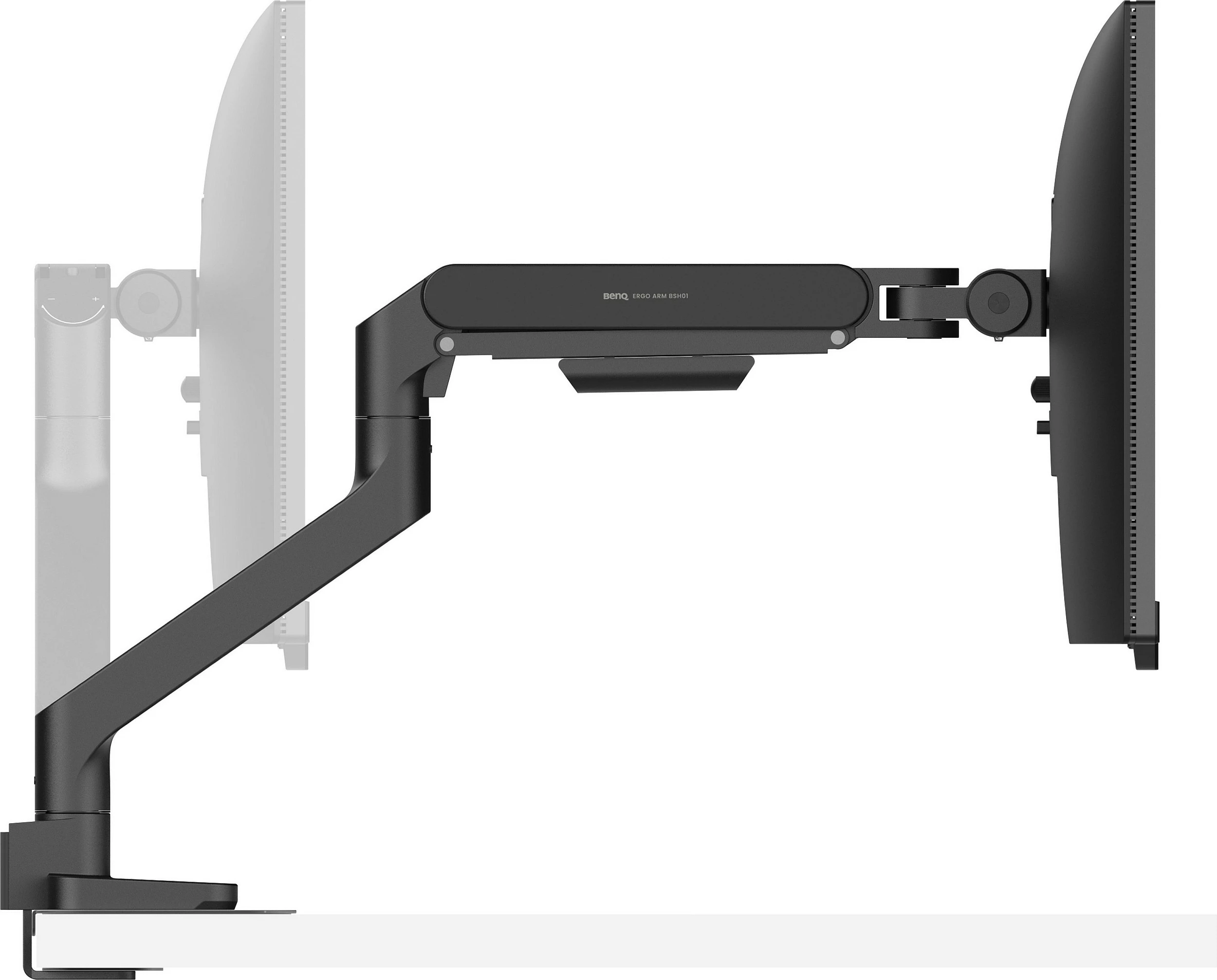 Mbajtëse monitori BenQ Ergo Arm BSH01, për tavolinë Clamp/Grommet, 17-45", VESA 75x75/100x100, 20 kg, e zezë