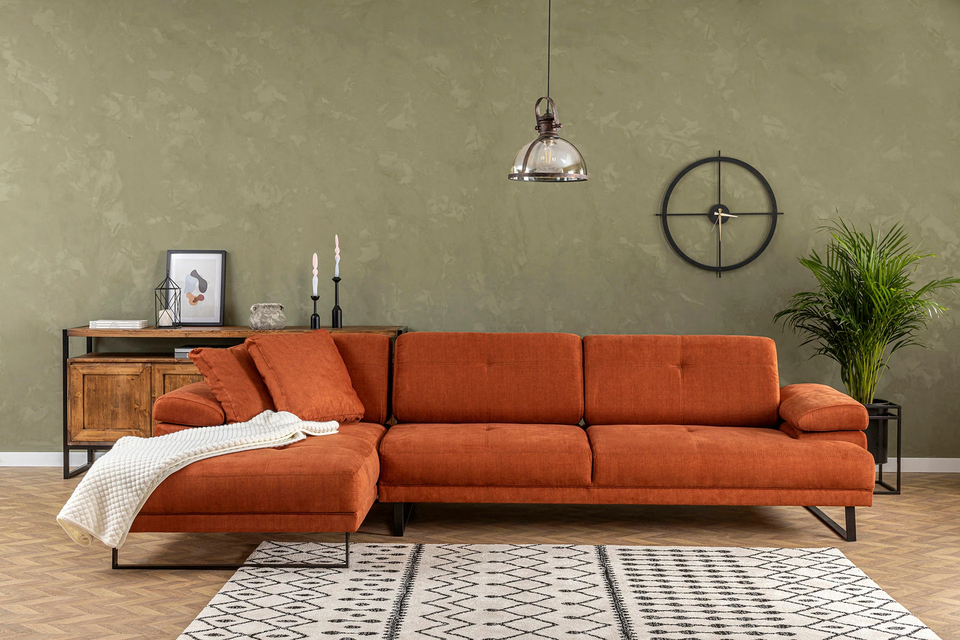 Këndare Atelier del Sofa Mustang, e madhe, kënd i majtë, portokalli