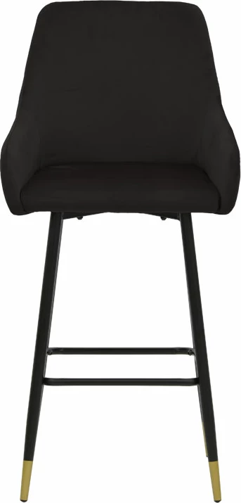 Karrige për bar Lithe këmbë metali ngjyrë ari-velur e zezë 47x44x98cm