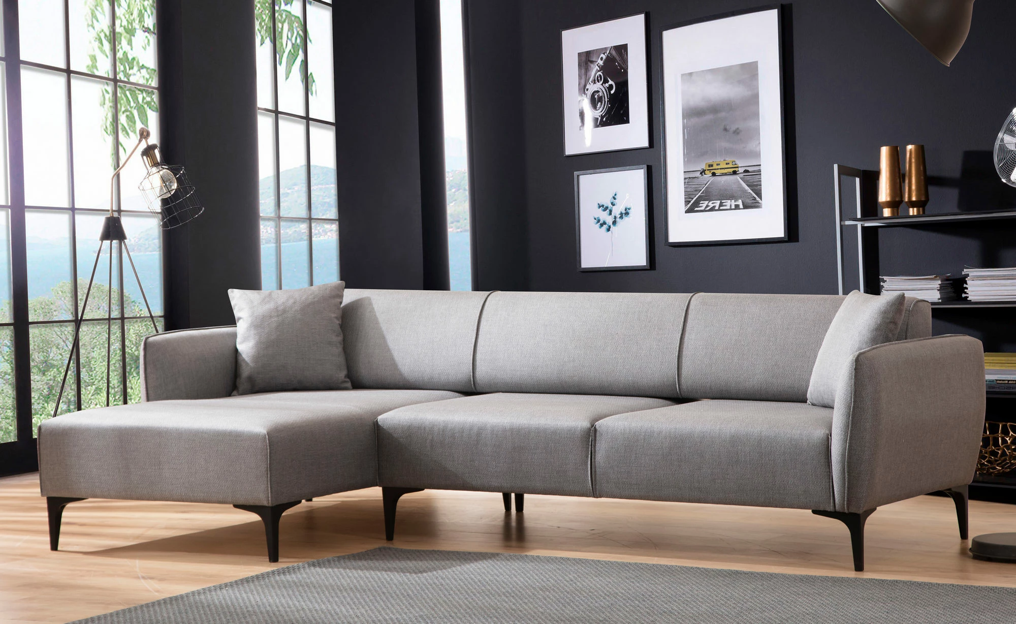 Këndare Belissimo, ngjyrë gri, Atelier del Sofa, pjesa e majtë