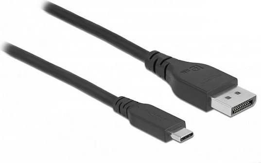 Kabllo DeLOCK USB-C ↔ DisplayPort, DP 1.4, 8K 60Hz, 0.5m, e zezë