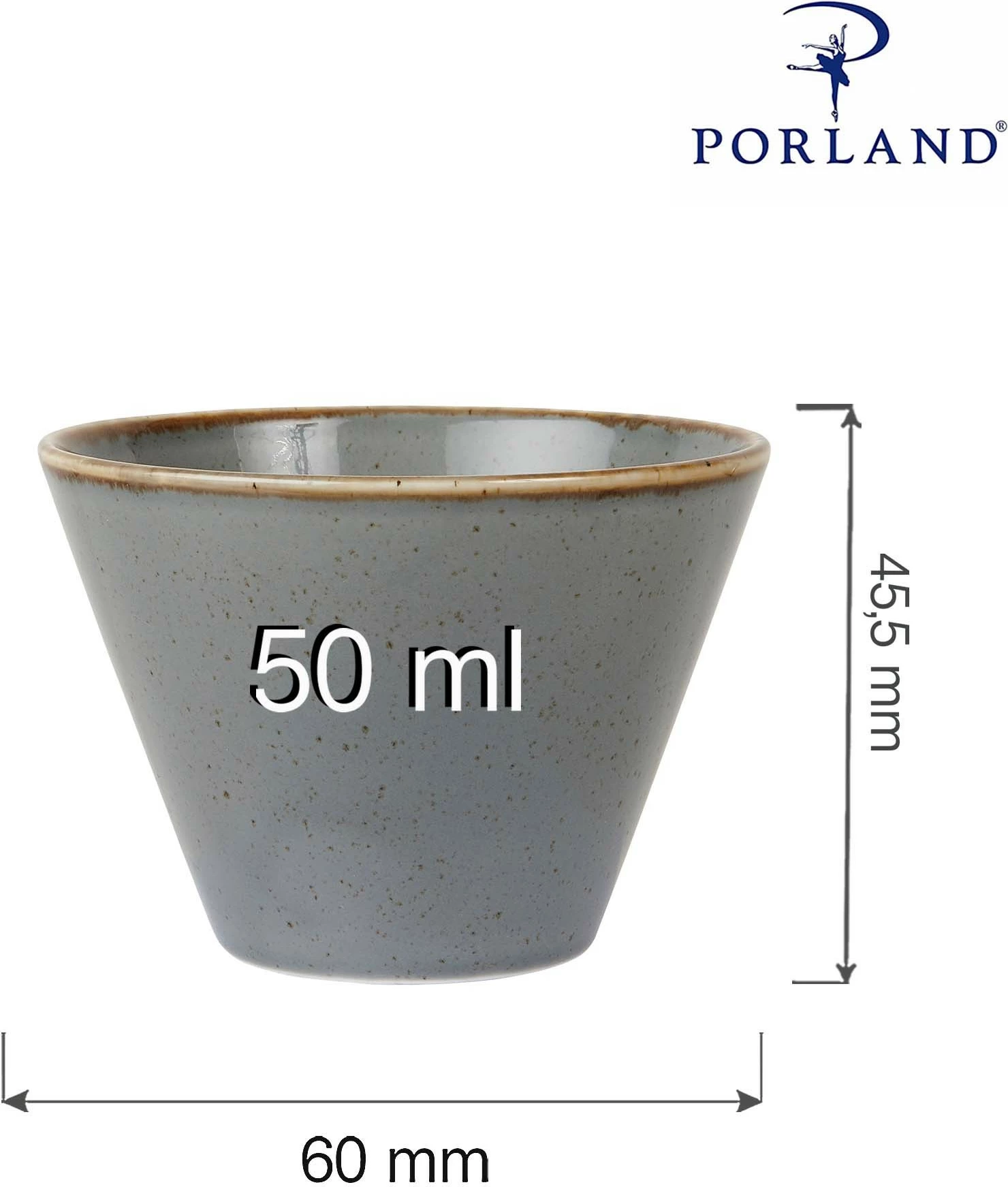 Tas konik Porland Seasons Stone 50 ml, Ø60 mm, set 6 copë, gri e errët