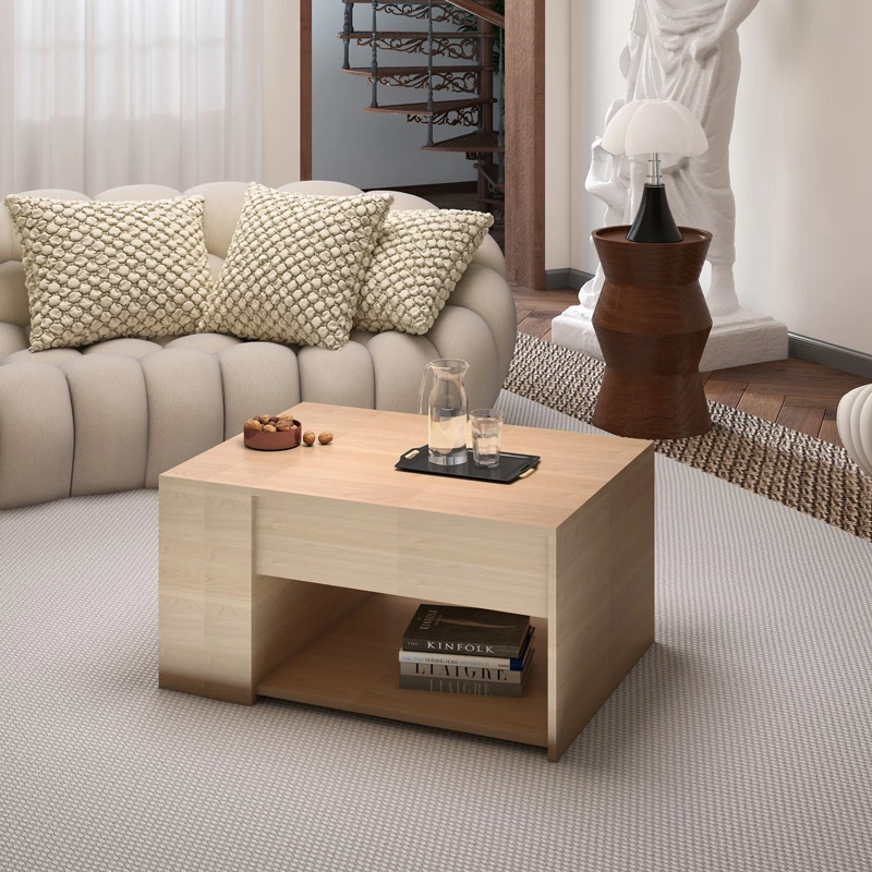 Tavolinë kafeje Aravis, shumëfunksionale, ngjyrë natyrale, 80x60x42cm