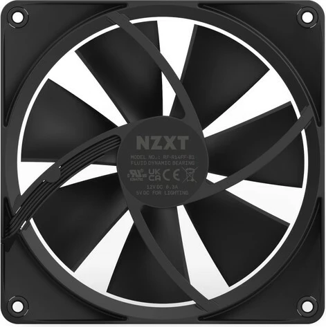 Ventilator kompjuteri NZXT F140 RGB, 140mm, i zi