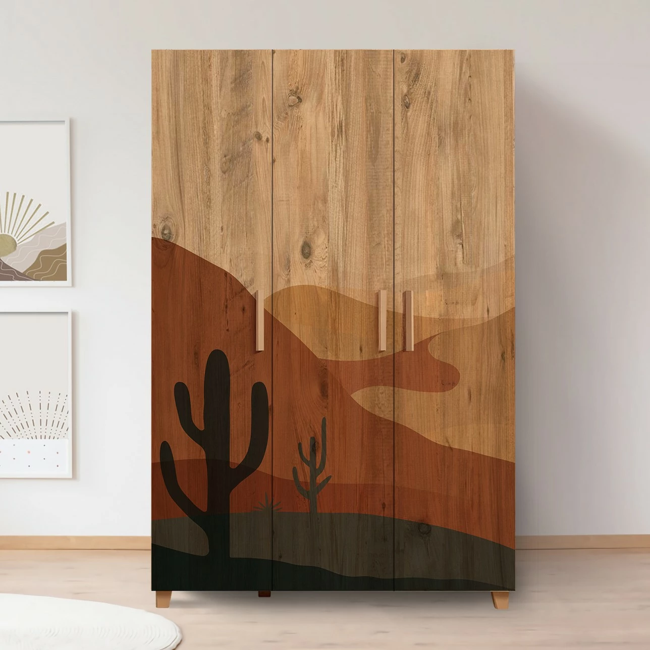 Dollap Hanah Home, Leva Hedera, ngjyrë Atlantic Pine, me rafte të shumtë, 120x189x48cm