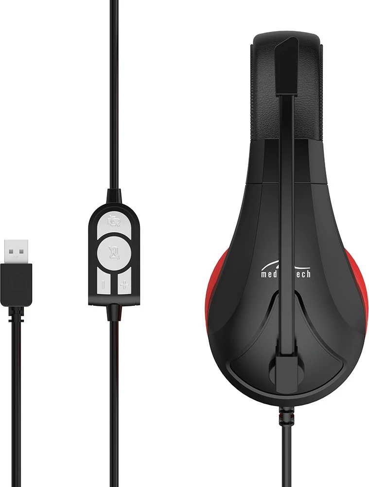 Kufje gaming Media-Tech NEMESIS MT3574 me mikrofon, USB, Zezë/Kuqe