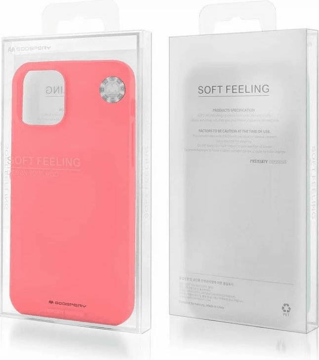 Mbështjellës Goospery Soft Feeling Silicone për iPhone 15, rozë