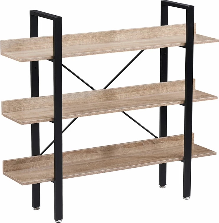 Raft librash Horizon, 3 rafte, sonoma e zezë, 120x28x106