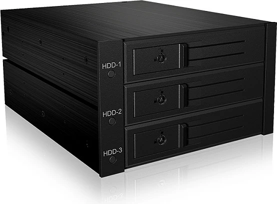 Backplane ICY BOX, 3x HDD SATA 3.5 inç, për 2x 5.25 inç bay, Hot-Swap, i zi