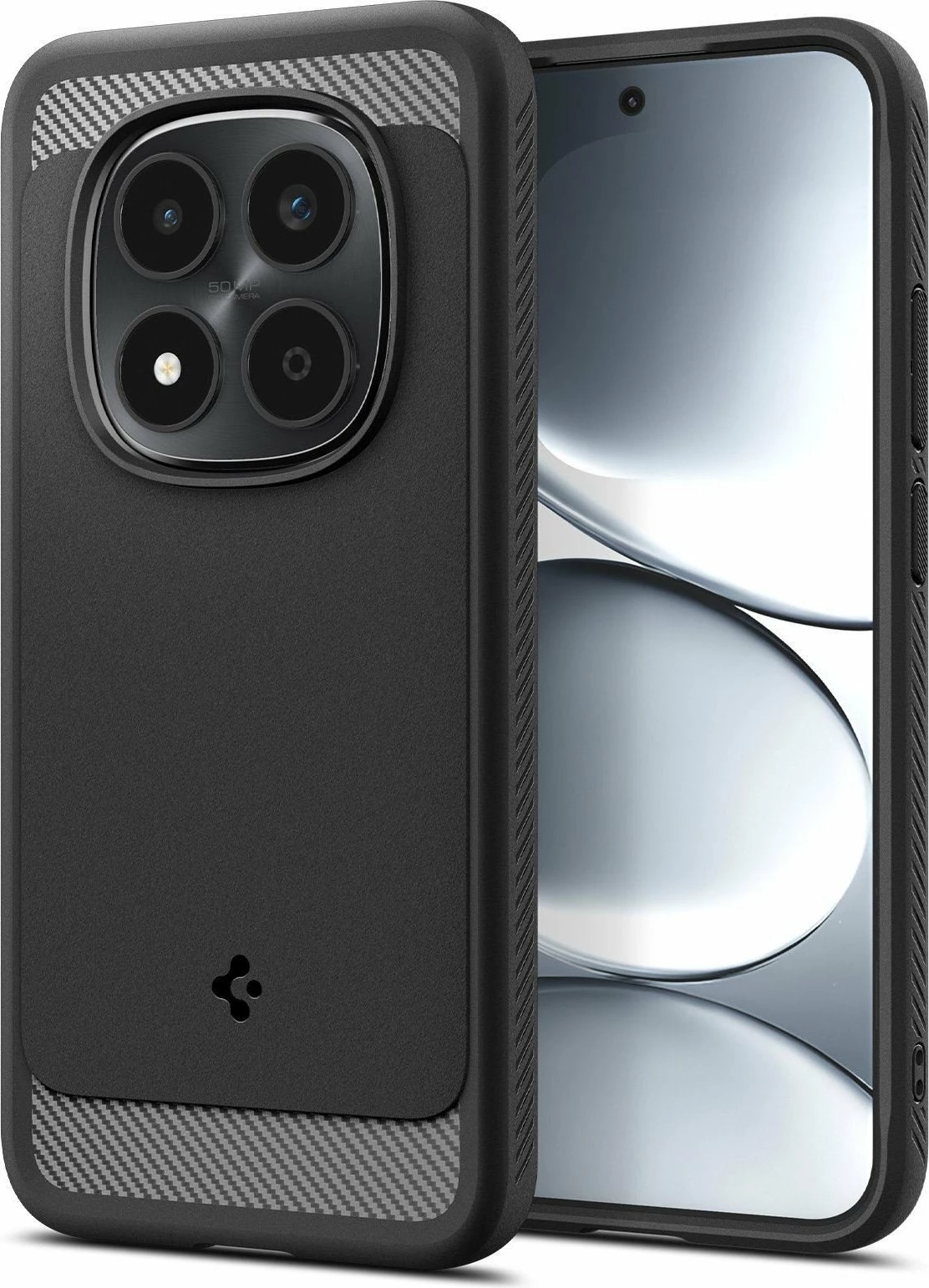 Mbështjellës Spigen Rugged Armor për Xiaomi Redmi Note 15 Pro 5G, TPU, karikim wireless, MIL-STD 810G, i zi mat