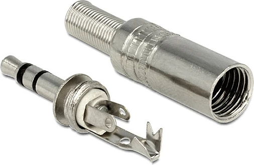Prizë audio 3.5 mm DeLOCK 65532, metal, për saldim, argjend