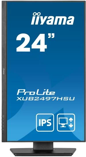Monitor iiyama ProLite XUB2497HSU-B2 24" IPS 100Hz AdaptiveSync altoparlantë USB 2.0 hub HDMI/DisplayPort i zi