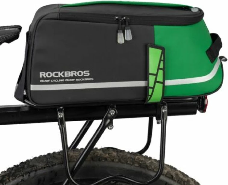 Çantë biçiklete Rockbros, e zezë dhe e gjelbër