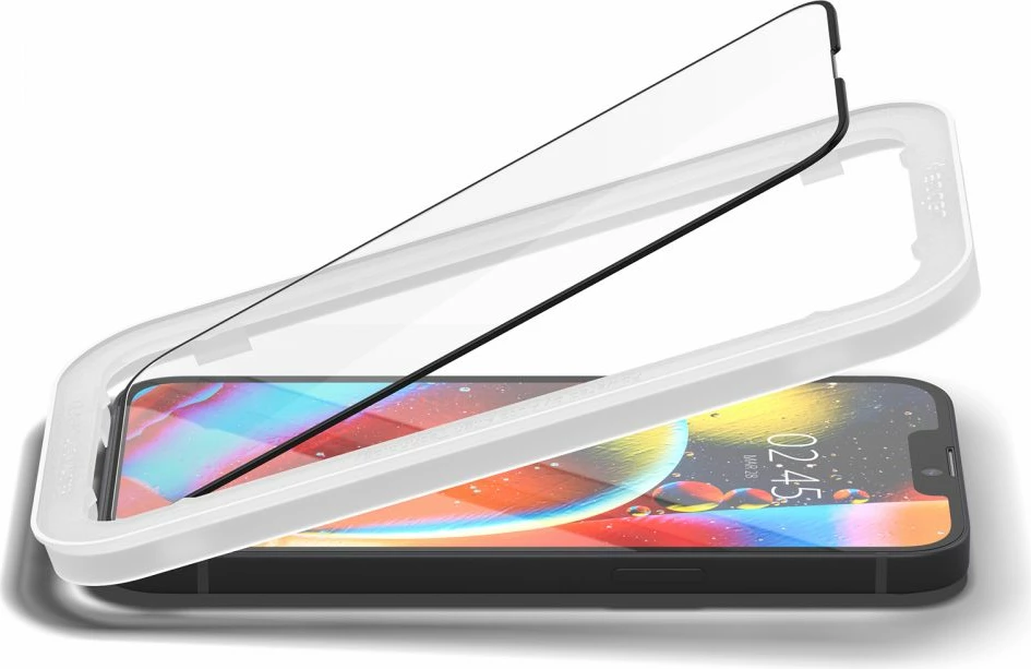 Mbrojtës ekrani xham i temperuar, Spigen, Glas.tR AlignMaster FC, për iPhone 13/13 Pro/14/16e, 0.3mm 9H, kornizë e zezë, set 2 copë
