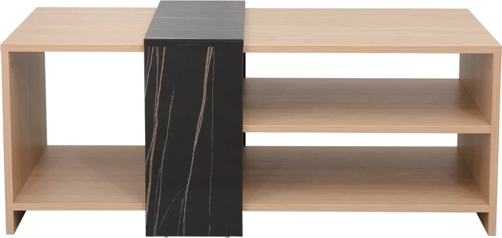 Tavolinë kafeje Cozeto, ngjyrë natyrale, pamje mermeri, 100x53x41.5cm