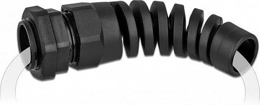 Glande kabllo DeLOCK PG9 me strain relief, IP68, 4-8 mm, e zezë