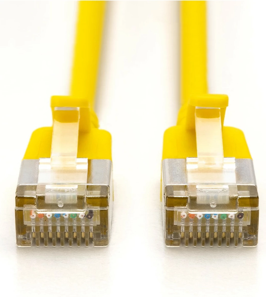 Kabllo rrjetit Digitus CAT 6A F-FTP Slim 5m, RJ-45, PoE+, e verdhë