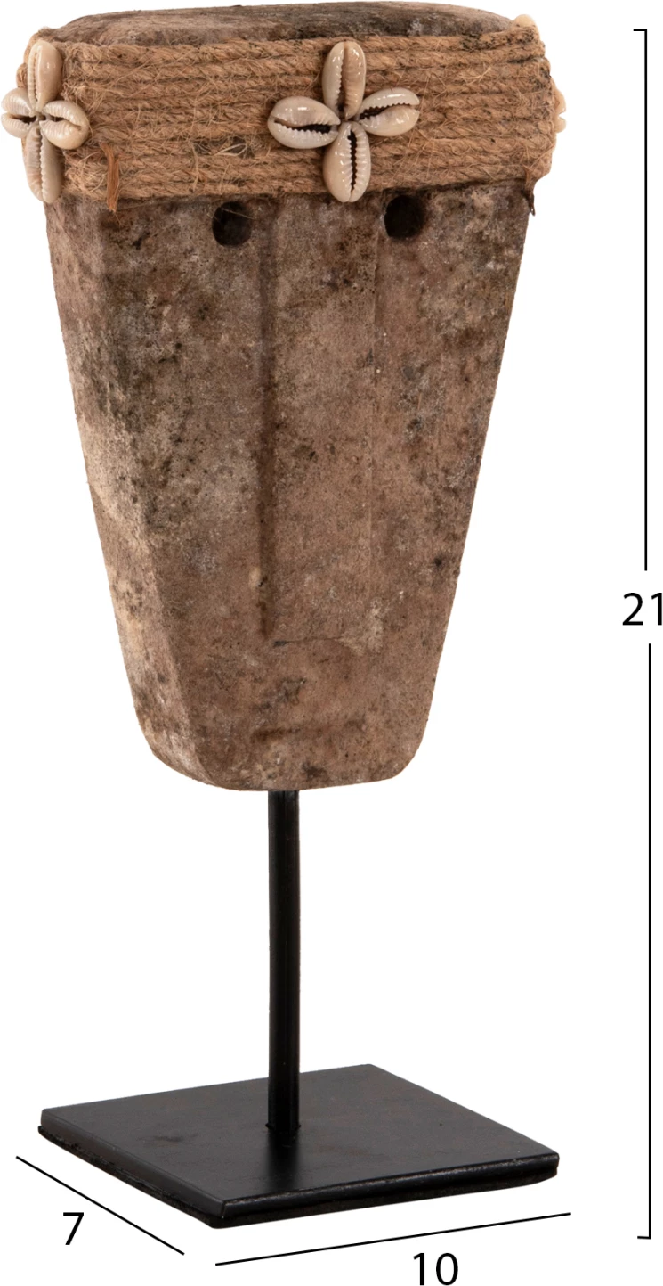 Dekor tavoline fytyrë, FH4315, gur Paras, në mbajtëse metalike të zezë, 7x10x7x21H cm