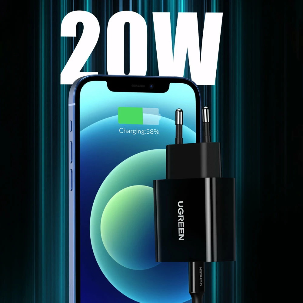 Karikues muri Ugreen 10191, USB-C, 20W, PD, i zi