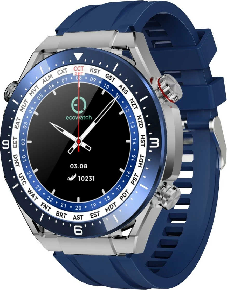 Smartwatch EcoWatch EW01 SL, 1.5", Bluetooth, 400 mAh, Argjend