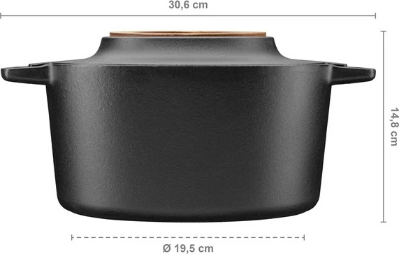 Tenxhere Fiskars Norden, 4 L, hekur i derdhur, e zezë