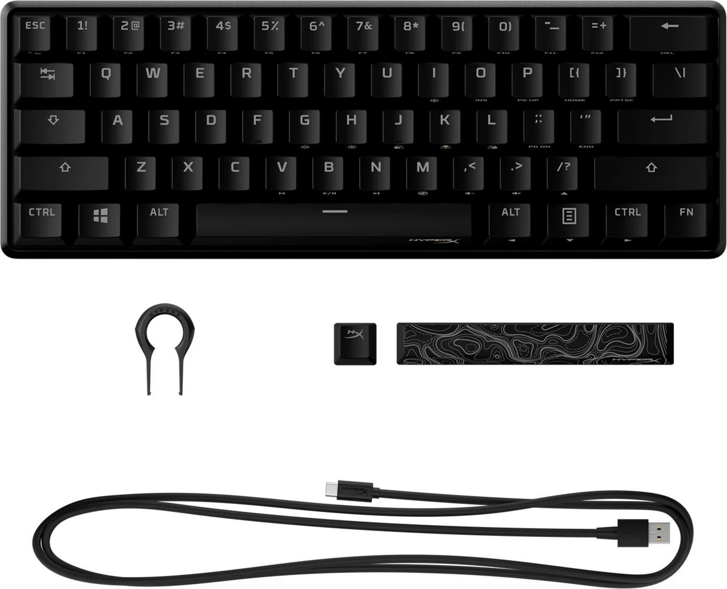 Tastierë HyperX Alloy Origins 60, RGB, e zezë 