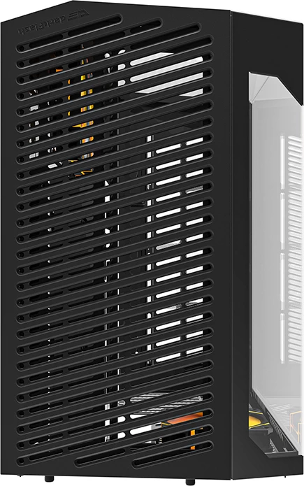 Kasë Darkflash DY470 me 4 ventilatorë ARGB dhe mbajtëse GPU, e zezë