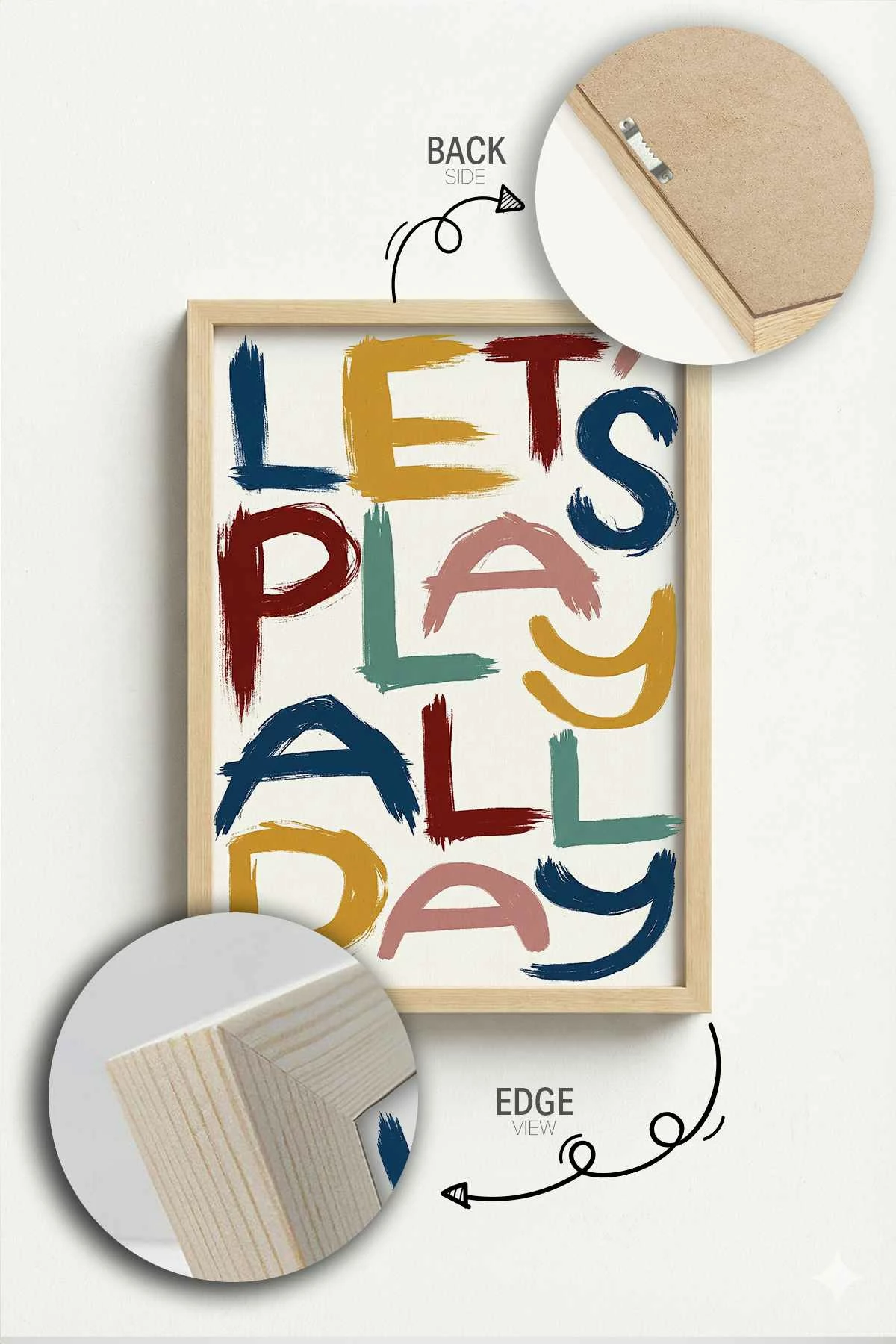 Pikturë dekorative me kornizë druri, MDF, shumëngjyrëshe, Wallity, Teknrsymdf - 64, 33x48cm