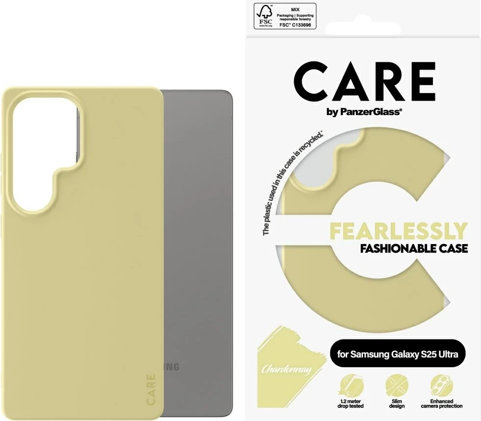 Mbështjellës PanzerGlass CARE për Samsung Galaxy S25 Ultra, e verdhë