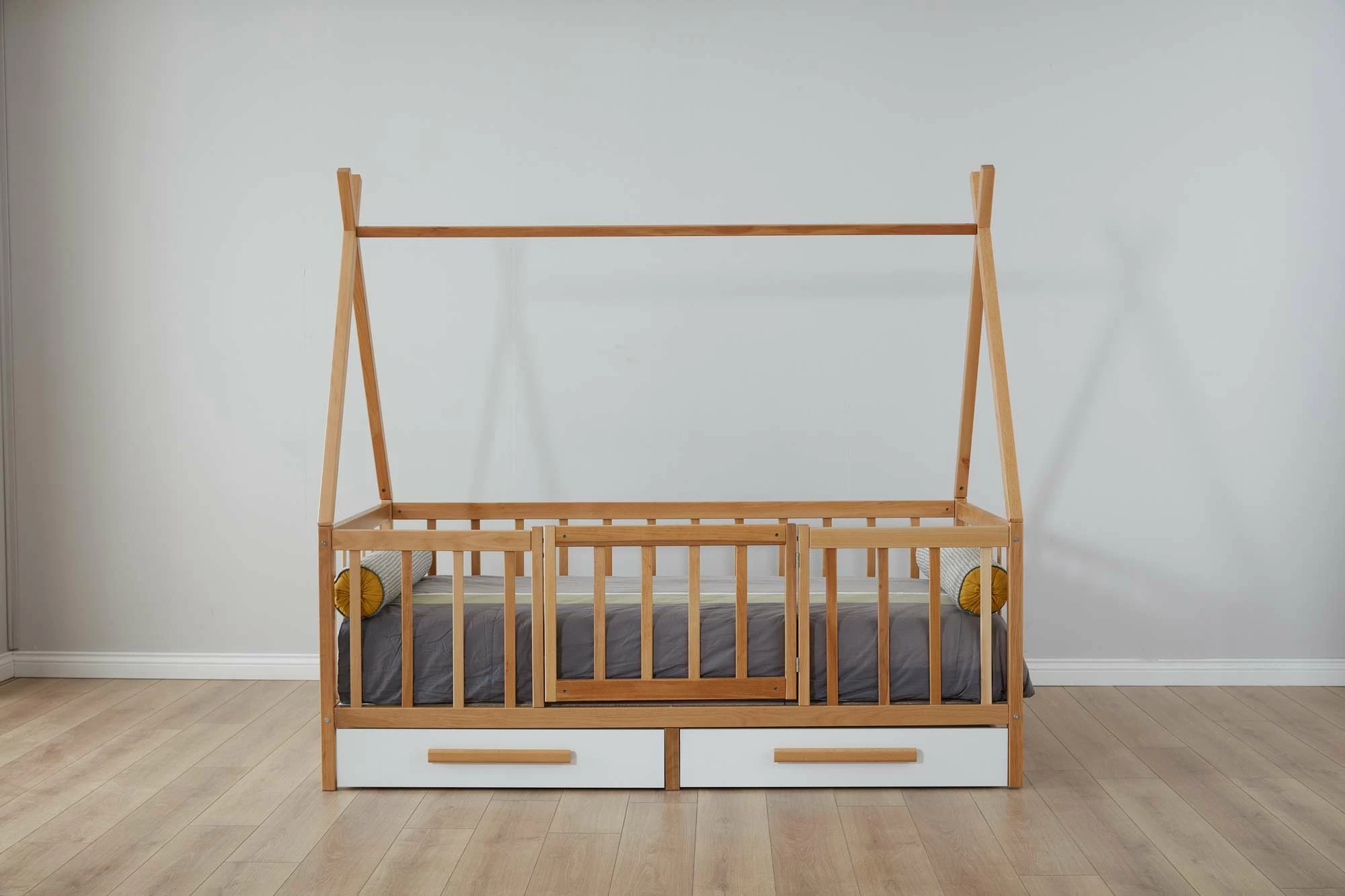 Krevat shtëpizë për fëmijë, ngjyrë natyrale, Skye Decor, Woody