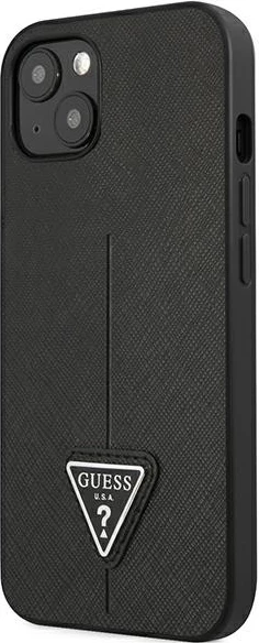 Mbështjellës Guess Saffiano Triangle për iPhone 13 mini, i fortë, i zi
