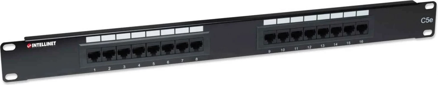 Paneli i Patcheve Intellinet 513548, Cat5e UTP, 16 porte RJ45