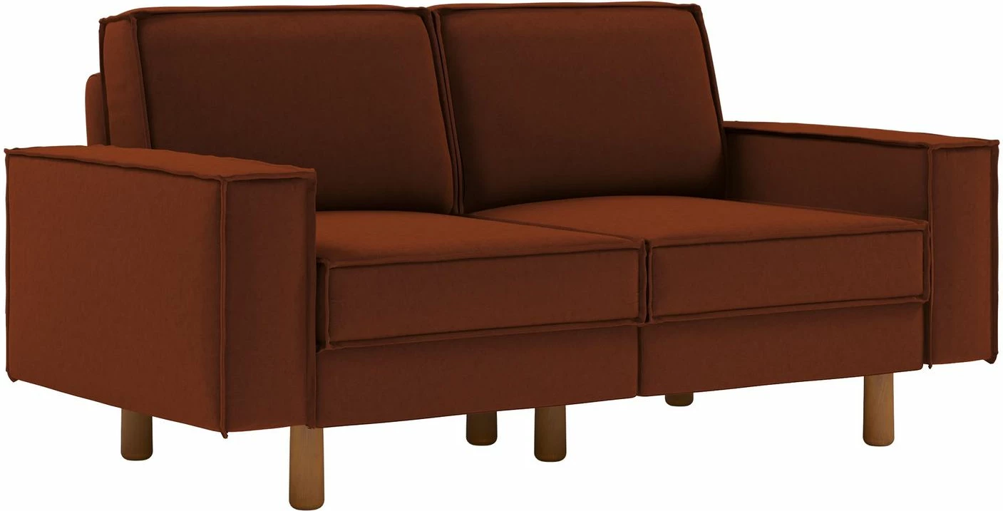 Divan dy-vendësh Atelier del Sofa, ngjyrë e kuqe tjegulle, këmbë druri arre, Sparrow 2