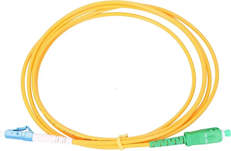 Patch kabllo fibër optike Extralink LC/UPC në SC/APC, single-mode, simplex, 2m, e verdhë