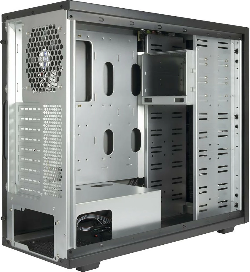 Kasë Inter-Tech 88887382 Micro Tower, ATX/EATX/micro ATX/Mini-ITX/SSI EEB, USB 3.2 Gen 1, e zezë
