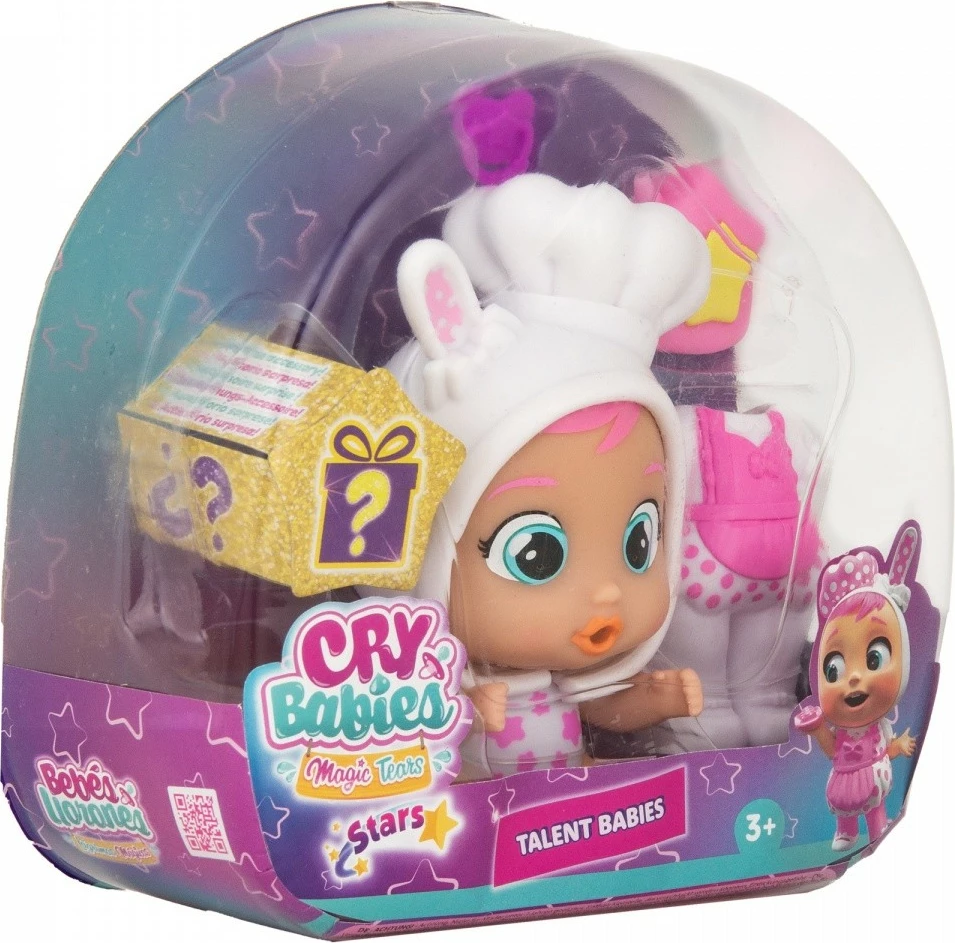Kukull Cry Babies Magic Tears Di Stars Talent Coney, Tm Toys, plastikë, me aksesorë, rozë/bardhë