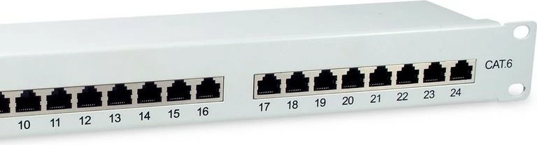 Patch panel EQUIP 24-port Cat6, 1U, metal, rackmount, gri