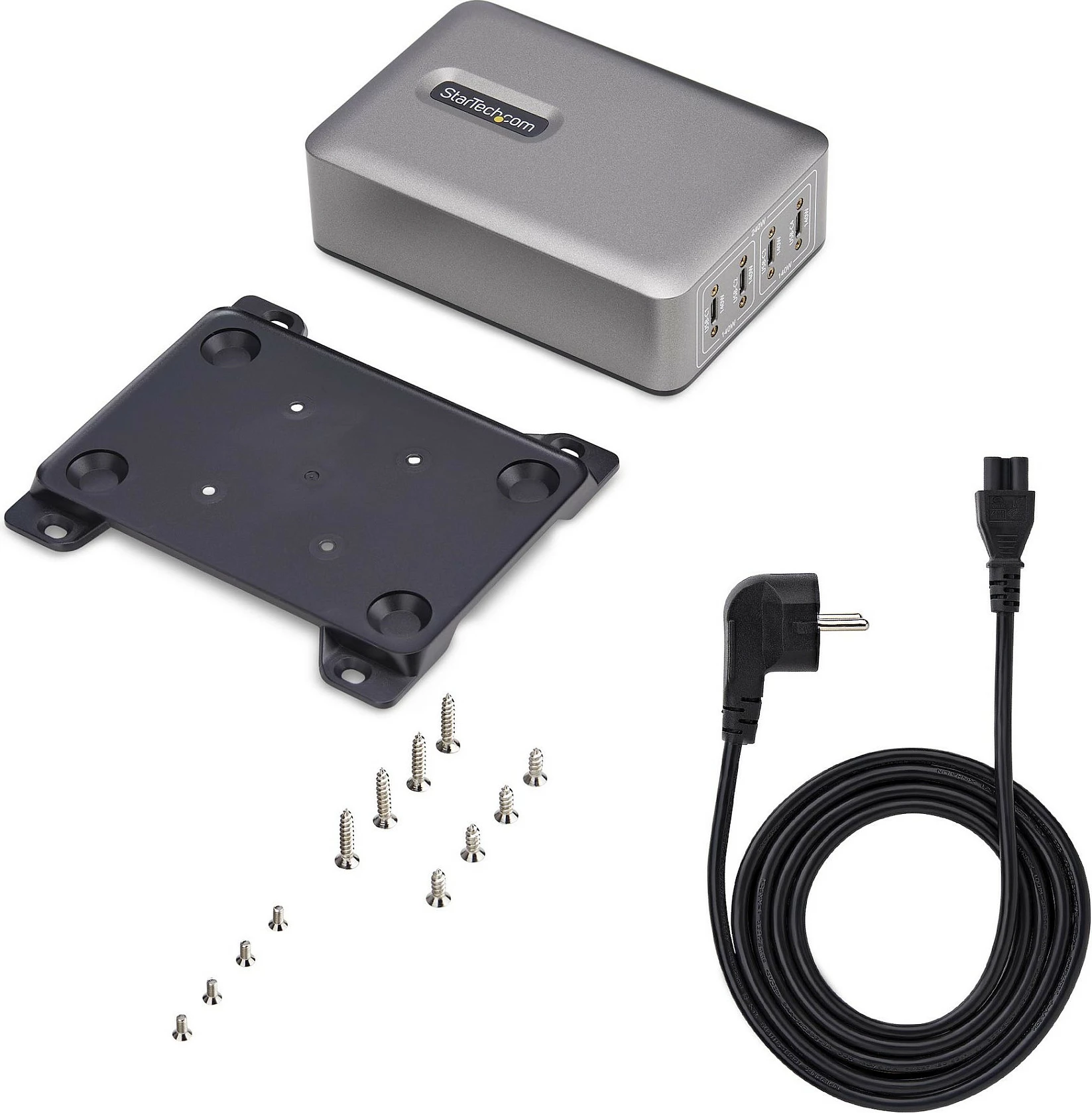 Karikues USB-C StarTech 4-Port 240W PD 3.1 GaN, 140W EPR, 1.8 m, gri