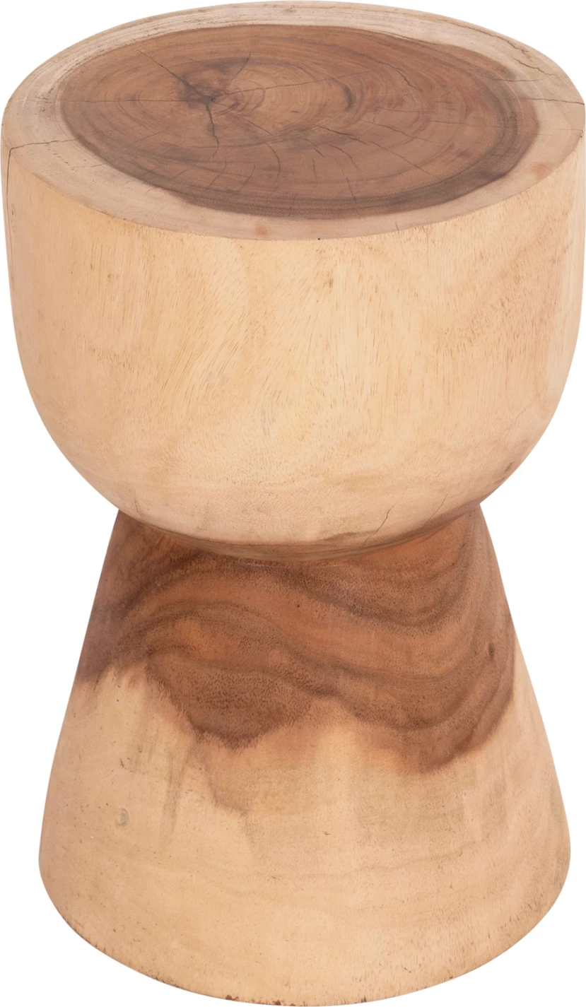 Stool i rrumbullakët MAMBA, dru suar natyral, FH9901.11, 30x45cm
