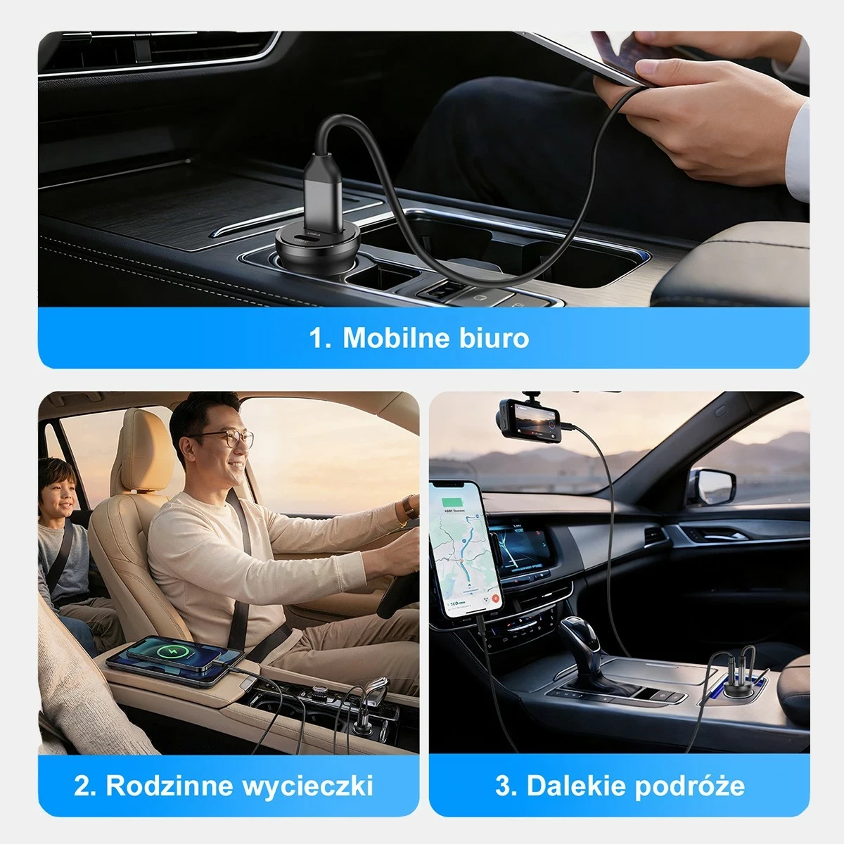 Karikues veture Orico PD 65W, USB-C, USB-A, zi
