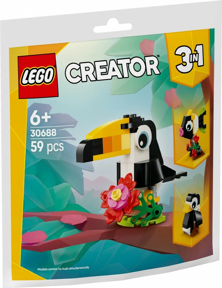 Set ndërtimi LEGO Creator 30688 Tropical Toucan, 59 pjesë, plastikë