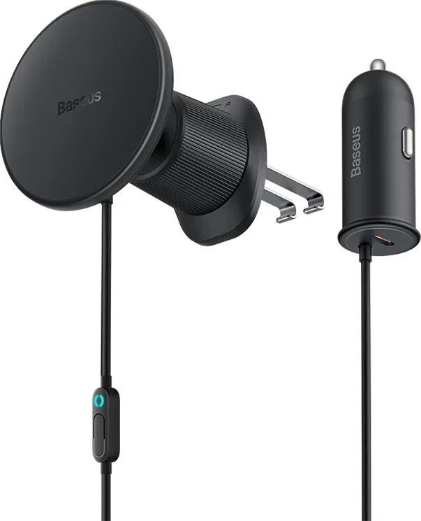 Mbajtës magnetik për celular Baseus CW01 me karikues USB-C 15W + 25W, i zi